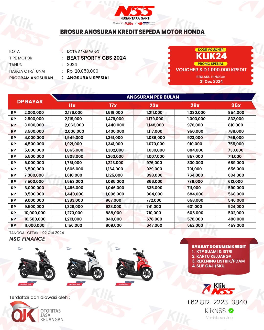 Kredit BeAT 2024 Termurah Mulai 800 Ribu, Dealer Area Semarang