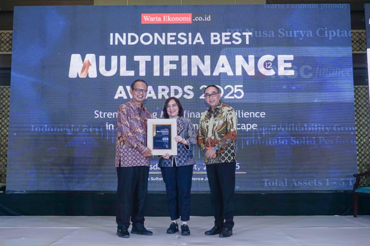 The 19th infobank Multifinance Awards: PT Nusa Surya Ciptadana as The Best Performance Multifinance Company (Assets IDR 1 Trillion - < IDR 5 Trillion)
